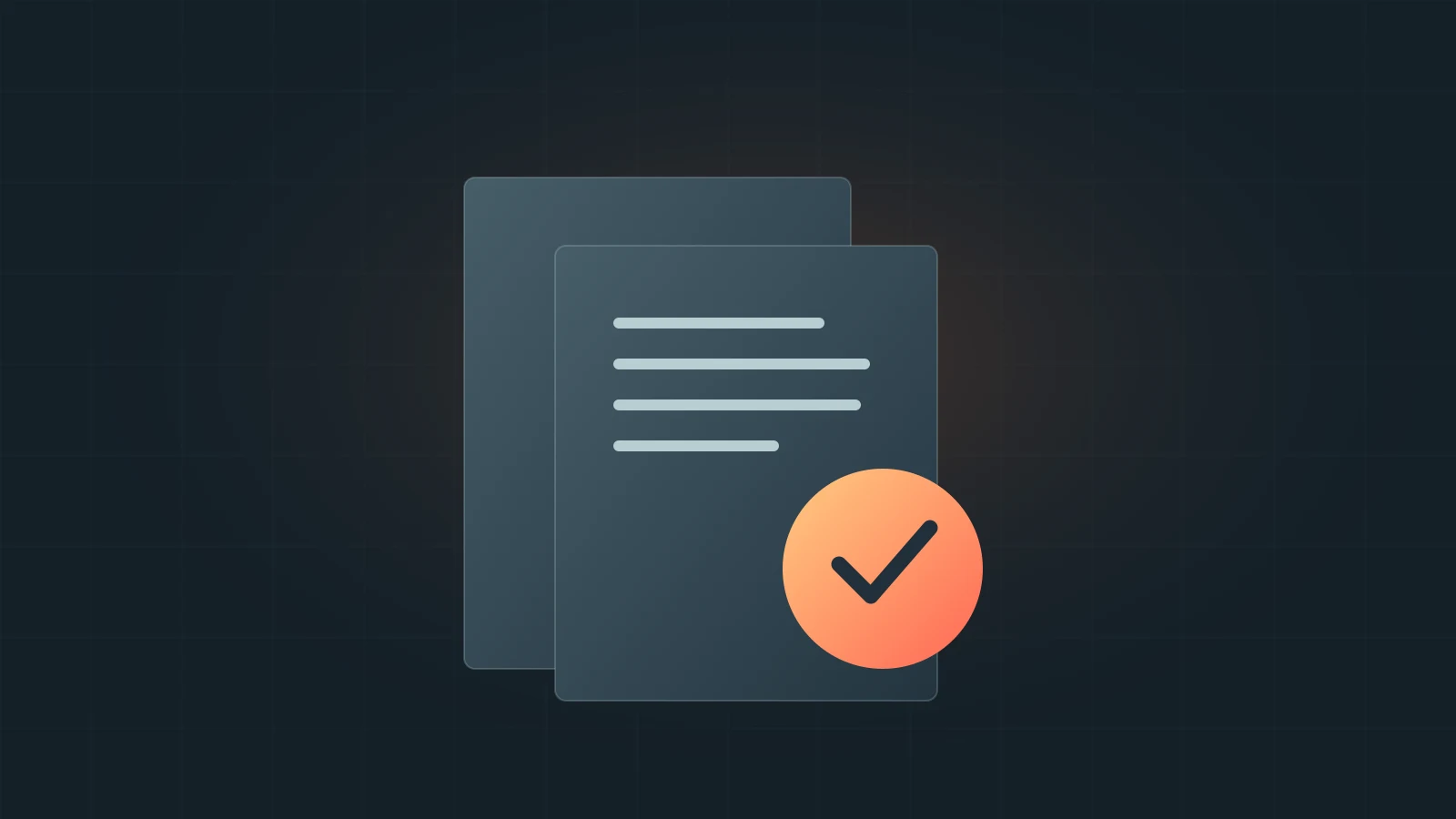 Documents with an orange check mark